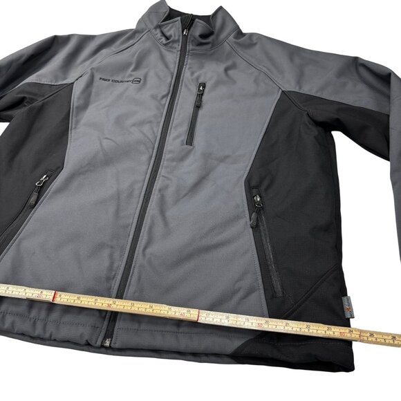 Free Country Mens Softshell Jacket X-Large Black & Gray Full Zip Pockets - Picture 7 of 8